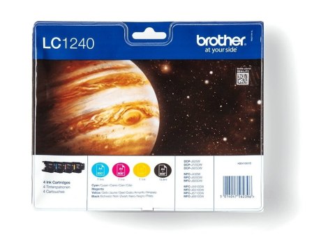 Brother LC1240 Value Pack - 4 szt. - czarny, żółty, cyjan, magenta - oryginał - kopuła - pojemnik na tusz - dla Brother DCP-J525