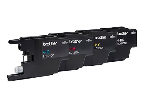 Brother LC1240 Value Pack - 4 szt. - czarny, żółty, cyjan, magenta - oryginał - kopuła - pojemnik na tusz - dla Brother DCP-J525