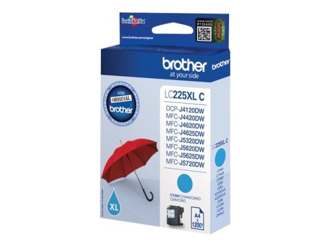 Brother LC225XLC - Cyjan - oryginał - pojemnik na tusz - dla Brother DCP-J4120DW, MFC-J4420DW, MFC-J5320DW, MFC-J5625DW