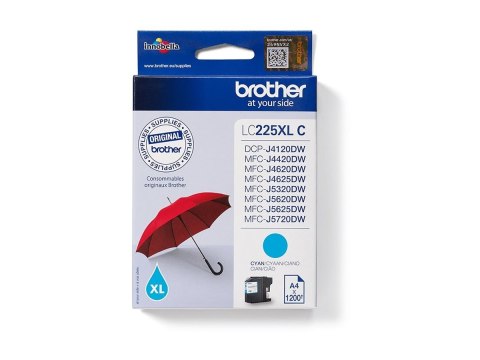 Brother LC225XLC - Cyjan - oryginał - pojemnik na tusz - dla Brother DCP-J4120DW, MFC-J4420DW, MFC-J5320DW, MFC-J5625DW