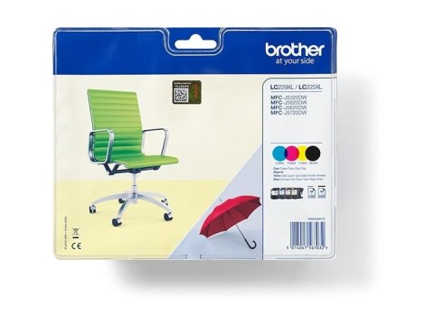 Brother LC229XLVALBP - 4 szt. - czarny, żółty, cyjan, magenta - oryginał - kopuła - pojemnik na tusz - dla Brother MFC-J5320DW, 