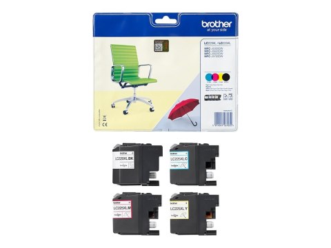 Brother LC229XLVALBP - 4 szt. - czarny, żółty, cyjan, magenta - oryginał - kopuła - pojemnik na tusz - dla Brother MFC-J5320DW, 