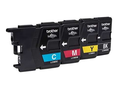 Brother LC985VALBP - 4 szt. - czarny, żółty, cyjan, magenta - oryginał - kopuła - pojemnik na tusz - dla Brother DCP-J140W, DCP-
