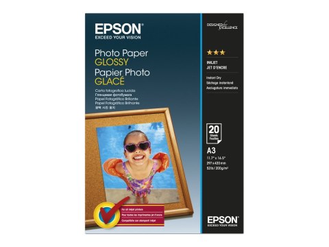Epson - Połyskujące - A3 (297 x 420 mm) - 200 g/m² - 20 arkusz(-y) papier fotograficzny - dla Expression Photo XP-970; SureColor