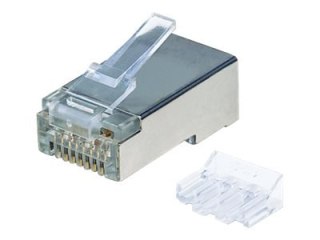 Intellinet RJ45 Modular Plugs Pro Line, Cat6A, STP, 3-prong, for solid & stranded wire, 50 µ gold-plated contacts, 70 pack - Złą