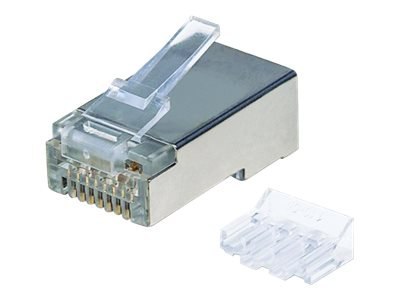 Intellinet RJ45 Modular Plugs Pro Line, Cat6A, STP, 3-prong, for solid & stranded wire, 50 µ gold-plated contacts, 70 pack - Złą