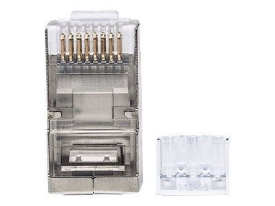 Intellinet RJ45 Modular Plugs Pro Line, Cat6A, STP, 3-prong, for solid & stranded wire, 50 µ gold-plated contacts, 70 pack - Złą