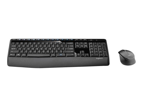 Logitech Wireless Combo MK345 - Zestaw klawiatura i mysz - bezprzewodowa - 2.4 GHz - Międzynarodowy USA - czarny, niebieski