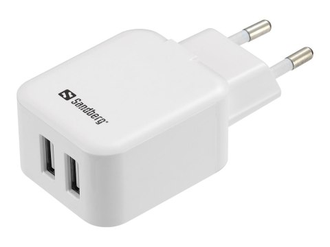 Sandberg AC Charger Dual - Zasilacz - 2.4 A - 2 złącza wychodzące (2 x USB) - Europa