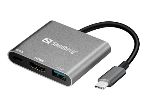 Sandberg USB-C Mini Dock HDMI+USB - Stacja dokująca - USB - HDMI