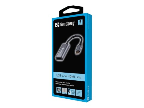 Sandberg - Zewnętrzny adapter wideo - USB-C - HDMI