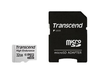 Transcend High Endurance - Karta pamięci flash (adapter microSDHC na SD w zestawie) - 32 GB - UHS-I U1 / Class10 - SDHC