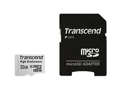 Transcend High Endurance - Karta pamięci flash (adapter microSDHC na SD w zestawie) - 32 GB - UHS-I U1 / Class10 - SDHC