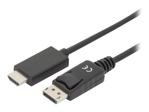 ASSMANN - Kabel przejściowy - DisplayPort 20-pin męski blokowanie do HDMI męski - 3 m - potrójnie ekranowany - czarny - odlewany