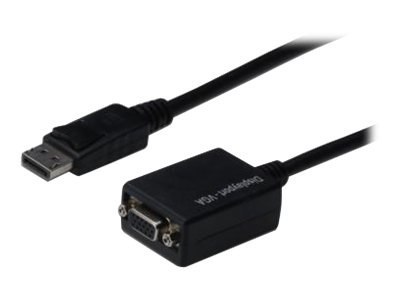 ASSMANN - Przejściówka DisplayPort - DisplayPort 20-pin (M) do HD-15 (VGA) (F) - 15 cm - odlewany - czarny