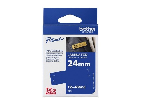 Brother TZe-PR955 - Biały druk na srebrnym połysku premium - Roll (2,4 cm x 8 m) 1 kaseta(y) taśma laminowana - dla Brother PT-H