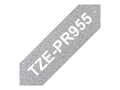 Brother TZe-PR955 - Biały druk na srebrnym połysku premium - Roll (2,4 cm x 8 m) 1 kaseta(y) taśma laminowana - dla Brother PT-H