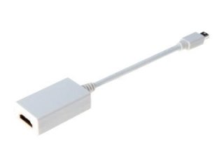 DIGITUS - Adapter wideo - Mini DisplayPort męski do HDMI żeński - 15 cm - podwójne ekranowanie - biały