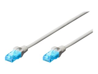 DIGITUS - Kabel krosowy - RJ-45 (M) do RJ-45 (M) - 1 m - UTP - CAT 5e - ładowany, bez wystających elementów - biały