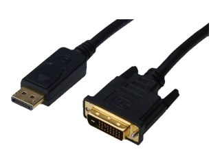 DIGITUS - Kabel portu wyświetlacza - połączenie podwójne - DisplayPort 20-pin (M) do DVI-D (M) - 2 m - odlewany, wkręt skrzydełk