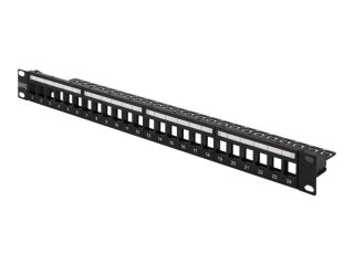 DIGITUS Professional DN-91411-LF - Panel krosowniczy (zatyczka) - do montażu na stelażu - STP - czarny, RAL 9005 - 1U - 19" - 24