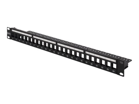 DIGITUS Professional DN-91411-LF - Panel krosowniczy (zatyczka) - do montażu na stelażu - STP - czarny, RAL 9005 - 1U - 19" - 24