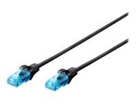 DIGITUS Professional - Kabel krosowy - RJ-45 (M) do RJ-45 (M) - 1 m - UTP - CAT 5e - ładowany, bez wystających elementów - czarn
