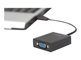 DIGITUS USB 3.0 to VGA Adapter - Zewnętrzny adapter wideo - USB 3.0 - VGA - czarny