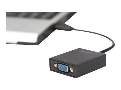 DIGITUS USB 3.0 to VGA Adapter - Zewnętrzny adapter wideo - USB 3.0 - VGA - czarny