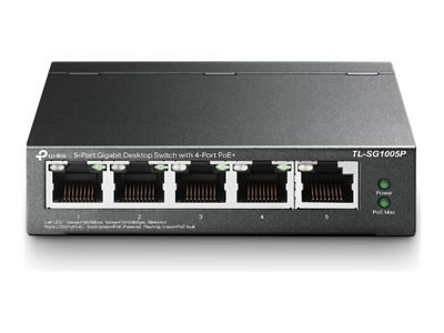 TP-Link TL-SG1005P - Przełącznik - niezarządzalny - 4 x 10/100/1000 (PoE) + 1 x 10/100/1000 - stacjonarny - PoE (56 W)