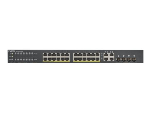 Zyxel GS1920-24HPv2 - Przełącznik - smart - 24 x 10/100/1000 (PoE+) + 4 x zestaw Gigabit SFP + 4 x 10/100/1000 - montowany w sza