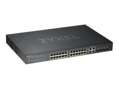 Zyxel GS1920-24HPv2 - Przełącznik - smart - 24 x 10/100/1000 (PoE+) + 4 x zestaw Gigabit SFP + 4 x 10/100/1000 - montowany w sza