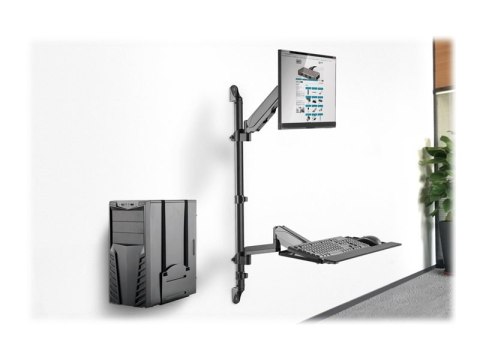 DIGITUS DA-90372 - Zestaw do montażu (uchwyt ścienny na CPU, sit/stand workstation mount) - dla wyświetlacz LCD / sprzęt PC - cz