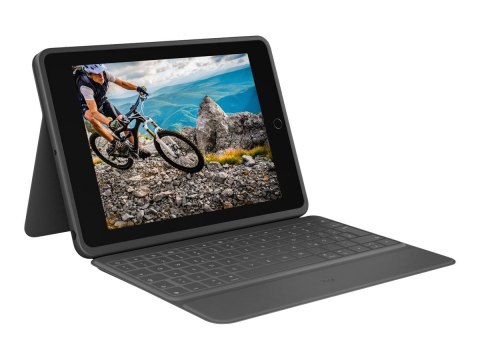 Logitech Rugged Folio - Etui na klawiaturę - Apple Smart connector - QWERTY - Wielka Brytania - dla Apple 10.2-inch iPad (7. gen