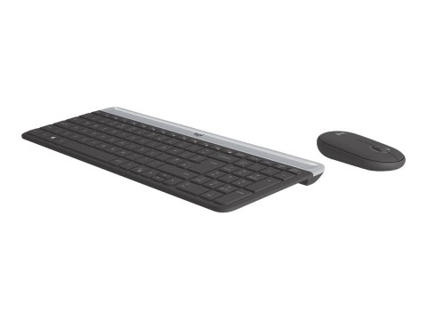 Logitech Slim Wireless Combo MK470 - Zestaw klawiatura i mysz - bezprzewodowa - 2.4 GHz - Międzynarodowy USA - grafitowy