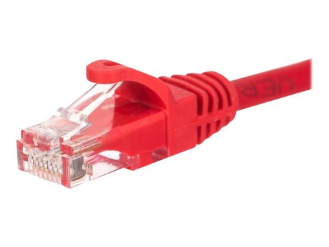 Netrack - Kabel krosowy - RJ-45 (M) do RJ-45 (M) - 1 m - UTP - CAT 6 - odlewany, bez wystających elementów - czerwony