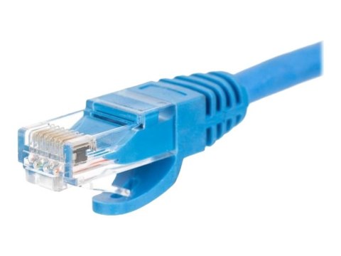 Netrack - Kabel krosowy - RJ-45 (M) do RJ-45 (M) - 25 cm - UTP - CAT 5e - odlewany, bez wystających elementów - niebieski
