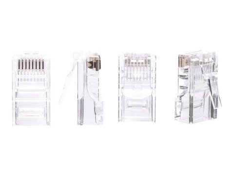 Netrack - Złącze sieciowe - RJ-45 (M) - UTP - CAT 5e - bezbarwny (pakiet 100)