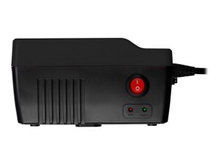 PowerWalker AVR 1000 - Automatyczny regulator napięcia - AC 220/230/240 V - 600 wat - 1000 VA - złącza wyjściowe: 3 - czarny