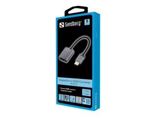 Sandberg - Adapter wideo - DisplayPort 20-pin męski do HDMI żeński - 20 cm - obsługa 4K