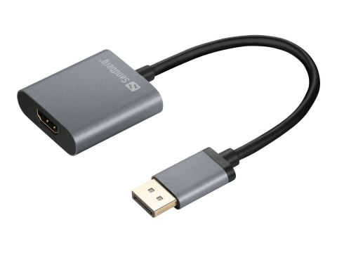 Sandberg - Adapter wideo - DisplayPort 20-pin męski do HDMI żeński - 20 cm - obsługa 4K