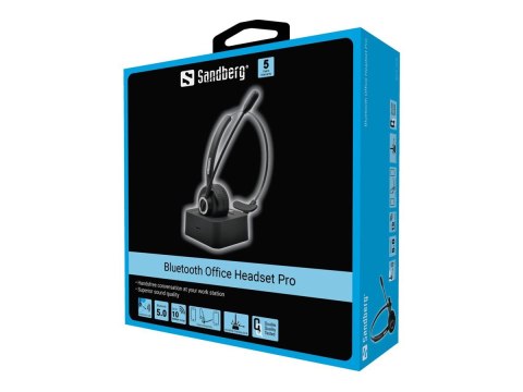 Sandberg Bluetooth Office Headset Pro - Słuchawka - Bluetooth - bezprzewodowa