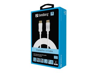 Sandberg - Kabel portu wyświetlacza - DisplayPort 20-pin (M) do DisplayPort 20-pin (M) - DisplayPort 1.4 - 2 m - obsługa 8K - bi