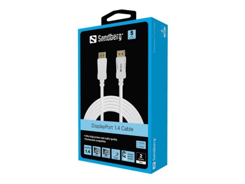 Sandberg - Kabel portu wyświetlacza - DisplayPort 20-pin (M) do DisplayPort 20-pin (M) - DisplayPort 1.4 - 2 m - obsługa 8K - bi