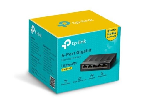 TP-Link LiteWave LS1005G - Przełącznik - niezarządzalny - 5 x 10/100/1000 - stacjonarny, montowany na ścianie