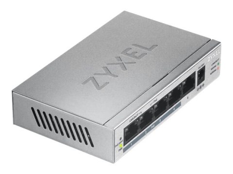 Zyxel GS1005HP - Przełącznik - niezarządzalny - 4 x 10/100/1000 (PoE+) + 1 x 10/100/1000 - montowany na ścianie, stacjonarny - P