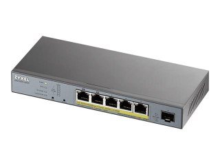 Zyxel GS1350-6HP - Przełącznik - smart - 5 x 10/100/1000 (PoE+) + 1 x Gigabit SFP (uplink) - stacjonarny - PoE+ (60 W)