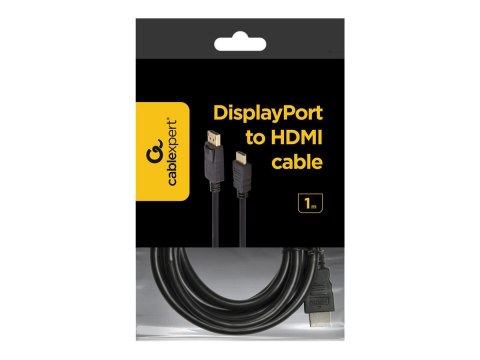 Cablexpert CC-DP-HDMI-1M - Kabel przejściowy - DisplayPort 20-pin męski do HDMI męski - 1 m
