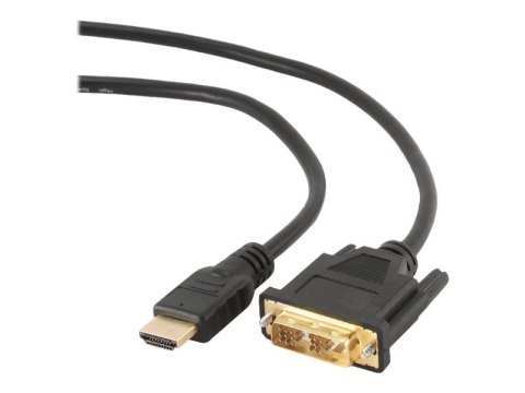 Cablexpert CC-HDMI-DVI-0.5M - Kabel przejściowy - DVI cyfrowe 18+1-pin (poł. pojedyncze) męski do HDMI męski - 50 cm - ekranowan