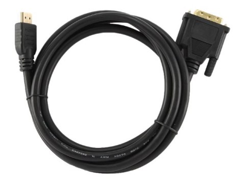 Cablexpert CC-HDMI-DVI-0.5M - Kabel przejściowy - DVI cyfrowe 18+1-pin (poł. pojedyncze) męski do HDMI męski - 50 cm - ekranowan